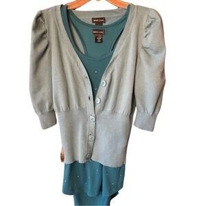 Wet Seal 2 piece lot, tank top and cardigan. Monochromatic. Both size L. NWOT